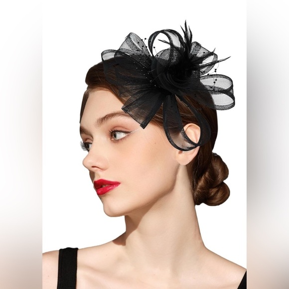 Unbranded Accessories - Fascinators Hat Women Tea Party Headband Flower Cocktail Mesh One Size Black NIP